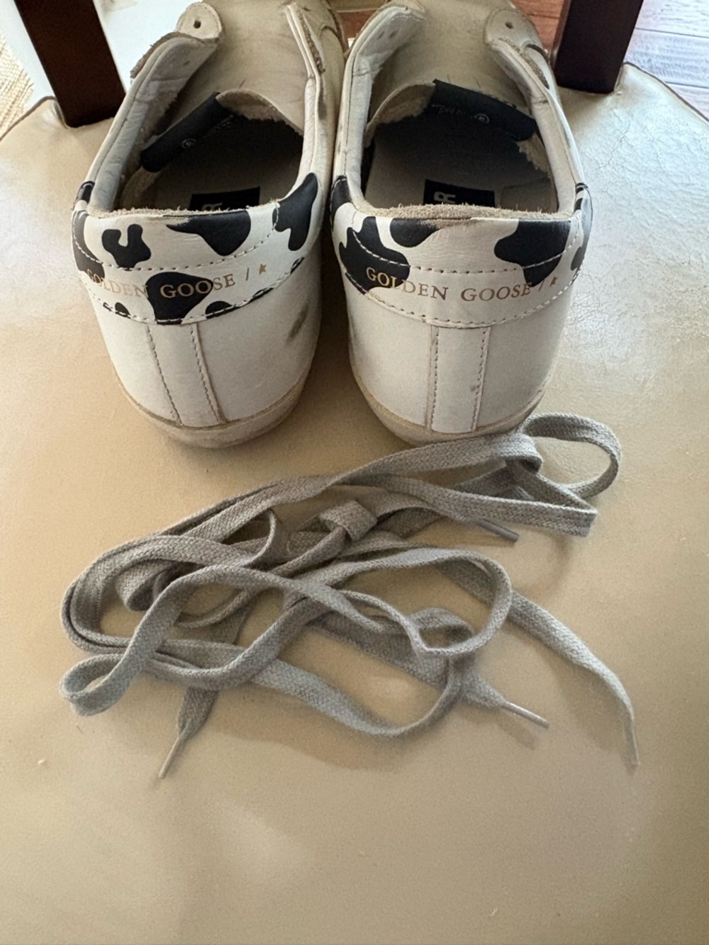 Golden Goose Superstar Red Star cow print heel excellent condition EU 37/US 7 - Picture 5 of 6